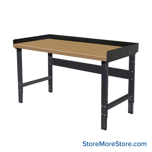 Industrial Workbenches, 48" W x 30" D, Maple, 3"H Back & End Stop